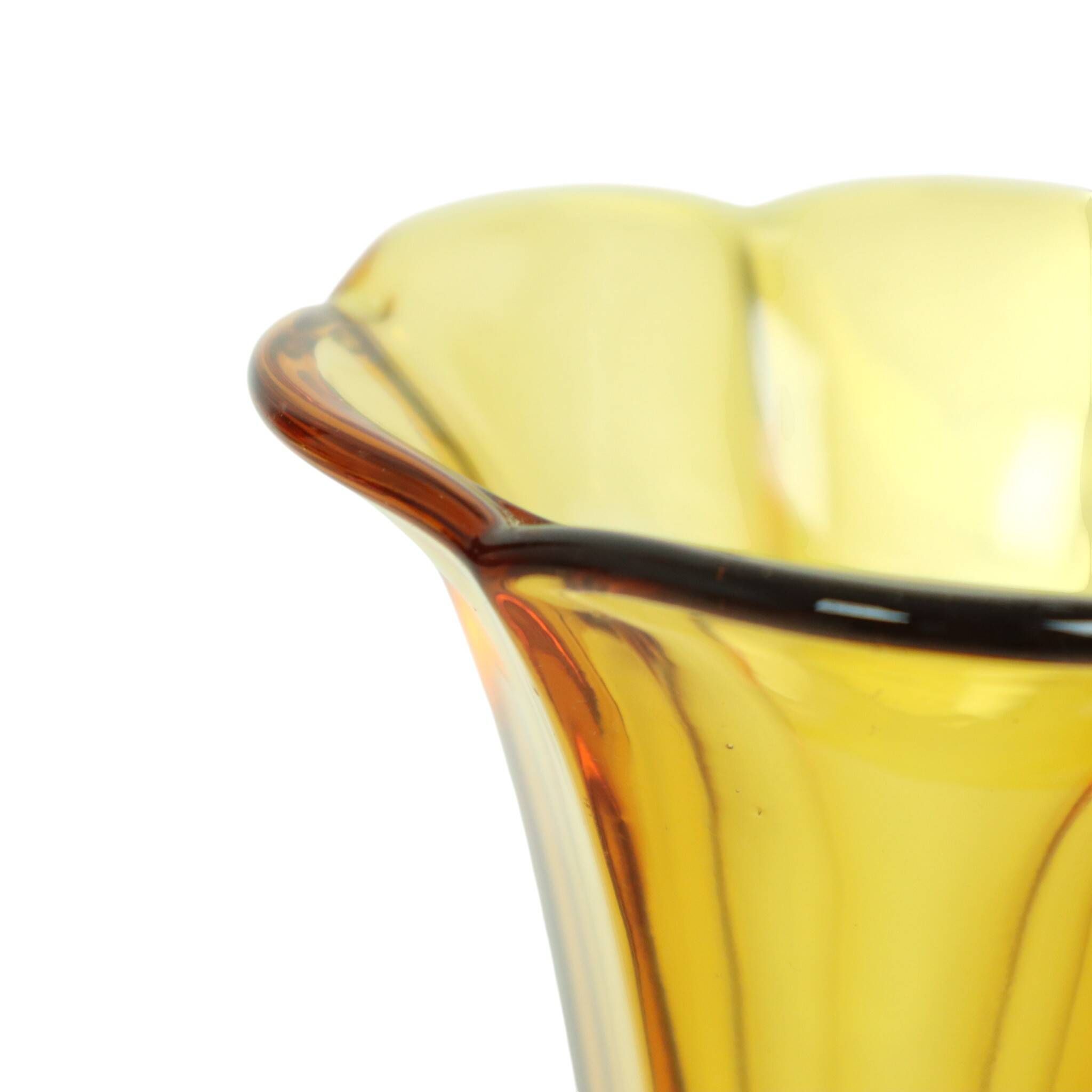 Small Luxval Vase Amber Américain 1935 VSL Art Deco