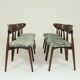 Modern set of 6 dining chairs, jacquard upholstery with patterns.