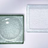 Two designer glass paving pockets
