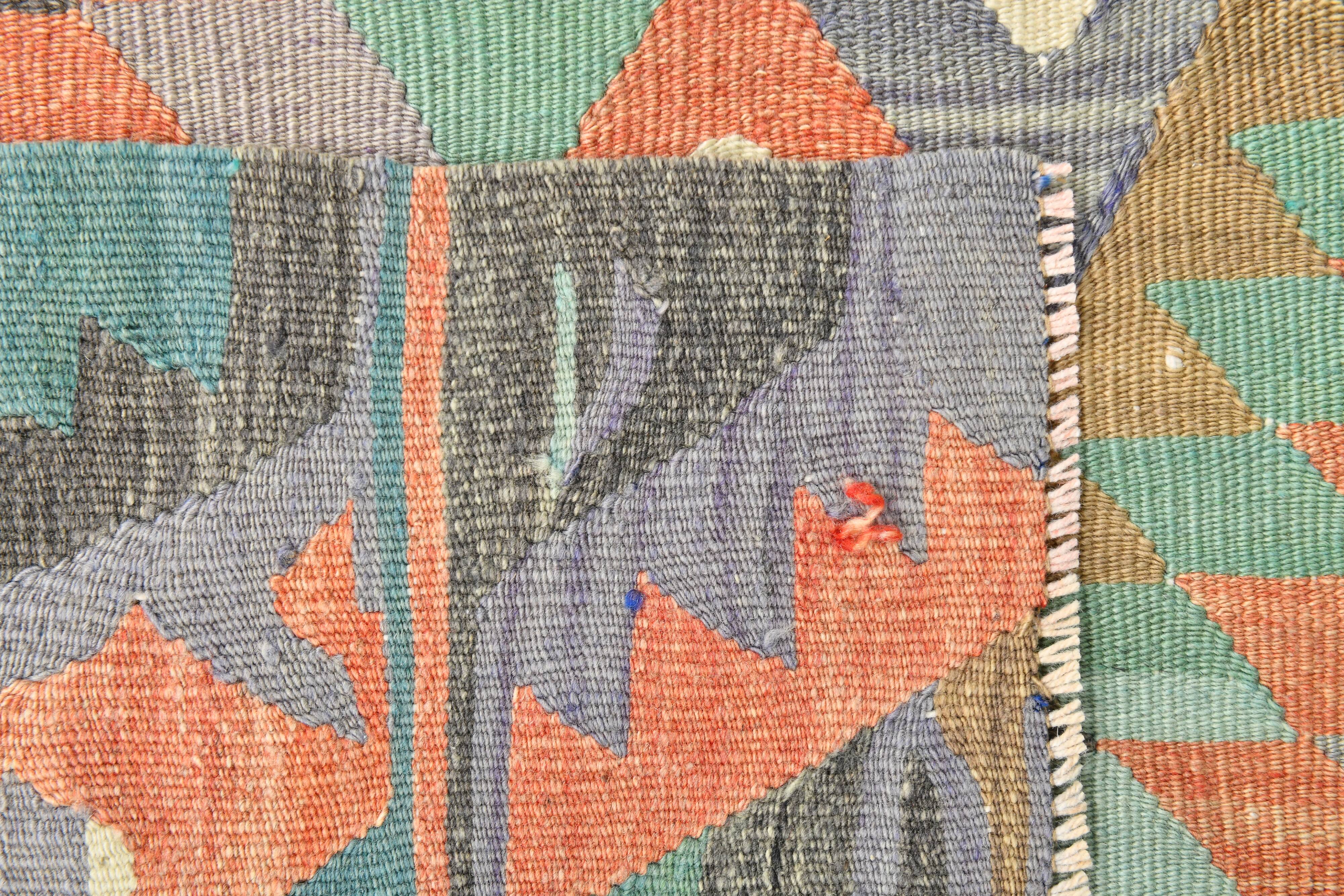 Tapis Kilim Anatolien Vintage – Tissé Main, Motifs Géométriques, 163x290 Cm