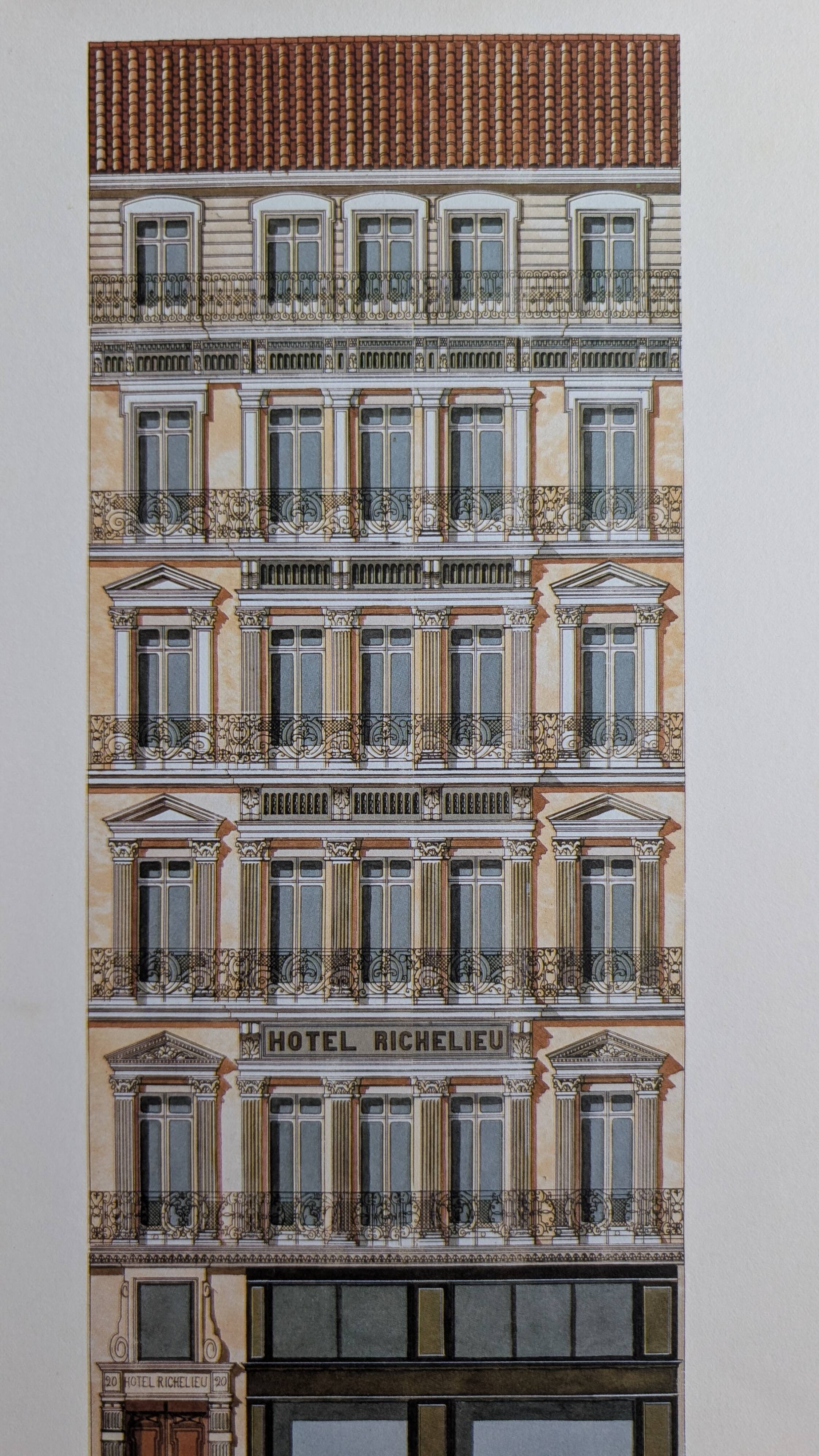 Lithographie "Hôtel Richelieu" – Catherine d'Ortoli