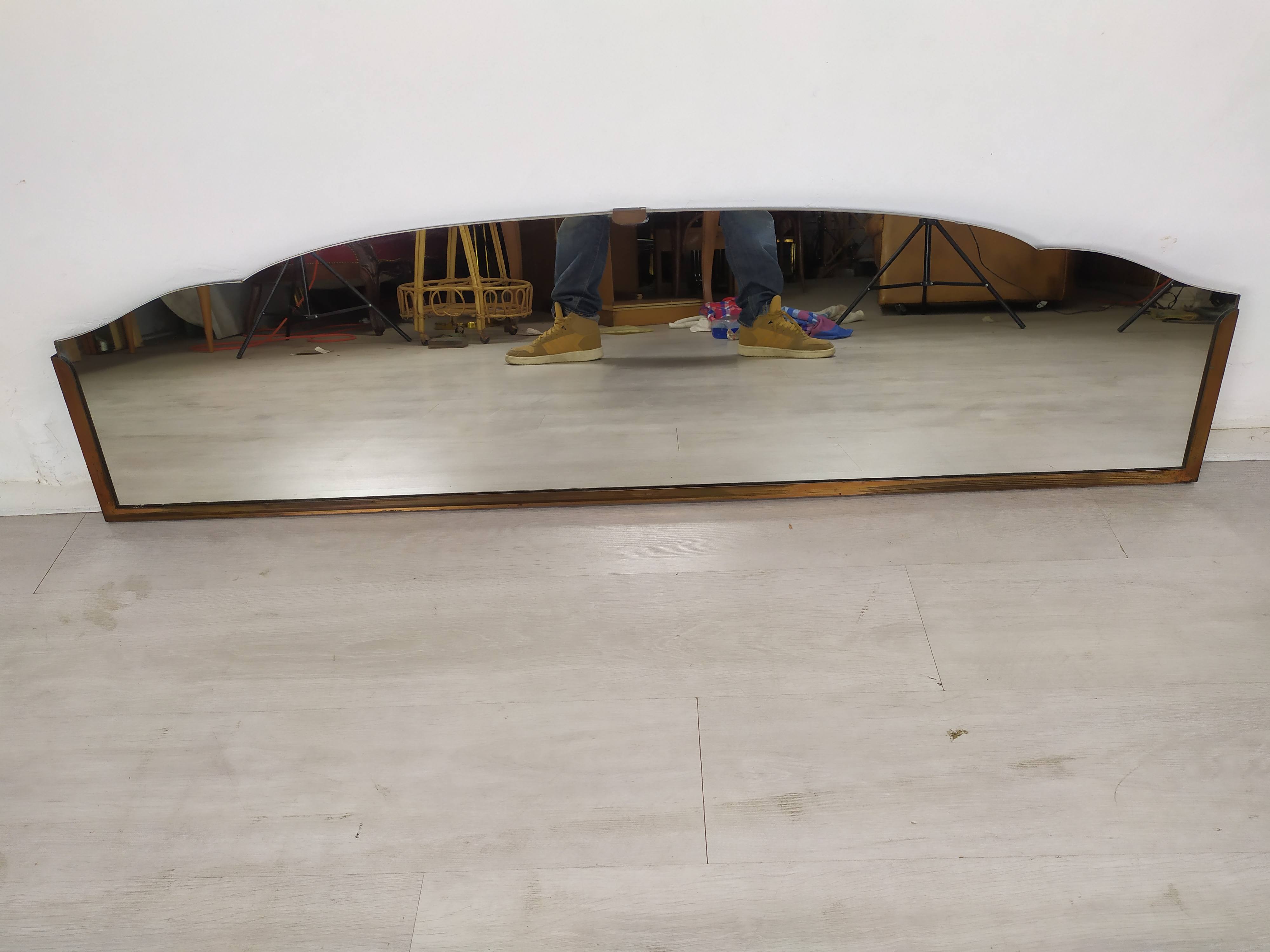 Art Deco brass mirror