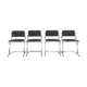 Tubular chrome chairs with black corduroy, set of 4