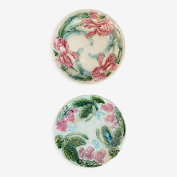 Duo of antique slip plates