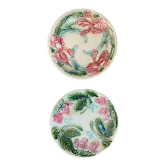 Duo of antique slip plates