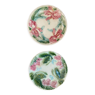 Duo of antique slip plates