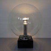 Large glass globe and marble table lamp from Erco, 1960s.