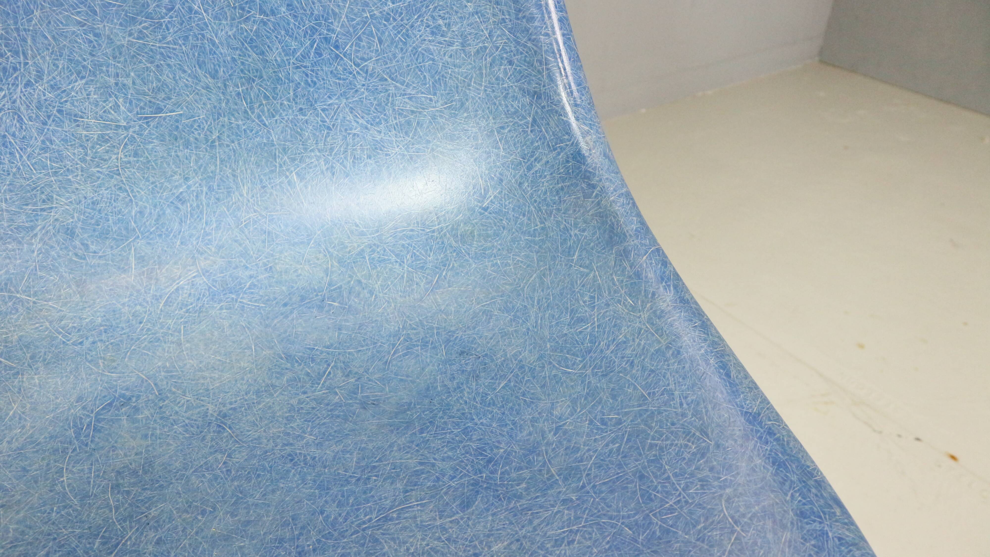 Charles & Ray Eames "La Fonda" Blue Fiberglass Chairs Herman Miller