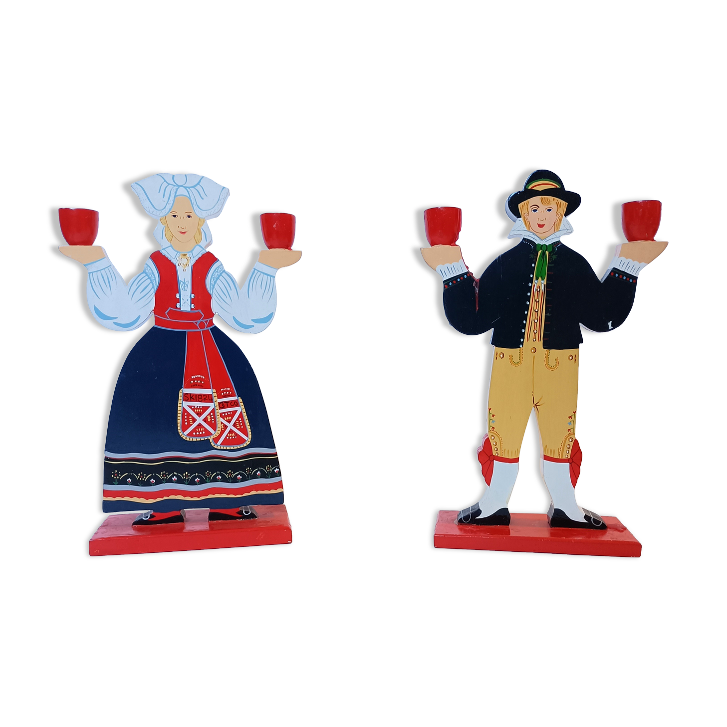 Pair of Nordic candle holders Ikea Vintage design Lizzi Velander