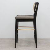 Red Edition high stool in rattan and fabric
