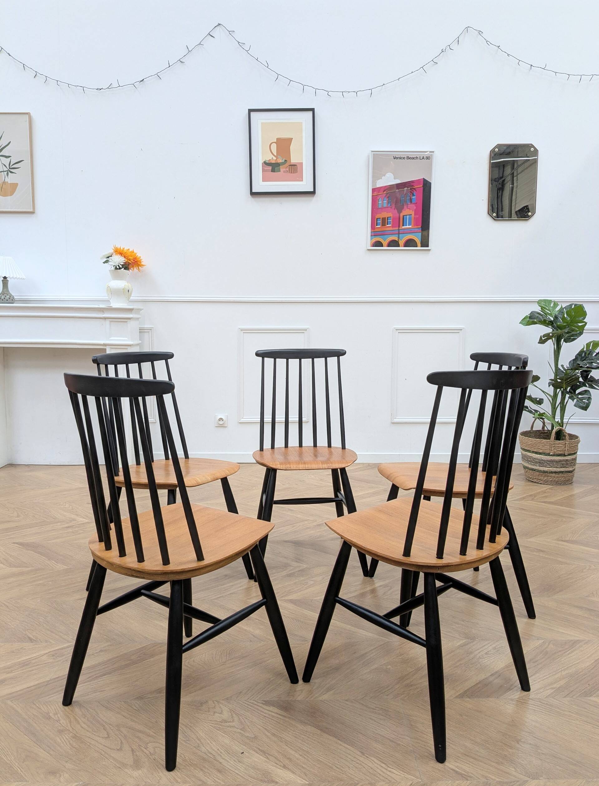 Lot de 5 chaises Fanett Ilmari Tapiovaara