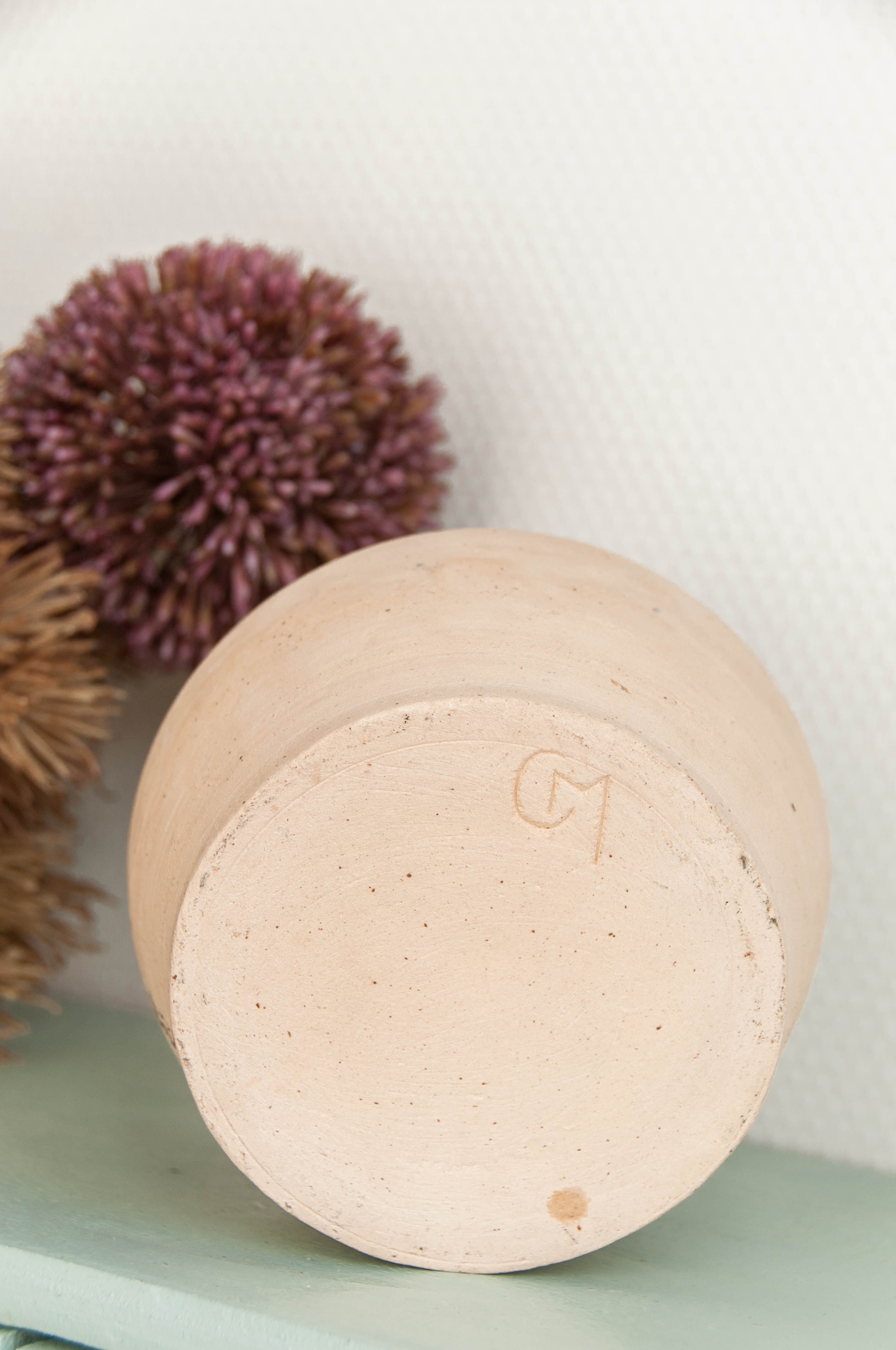 Beige terracotta vase