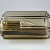 1960s/70s Wall Lamp Glashütte Limburg Germany Glass & Metal Age Design