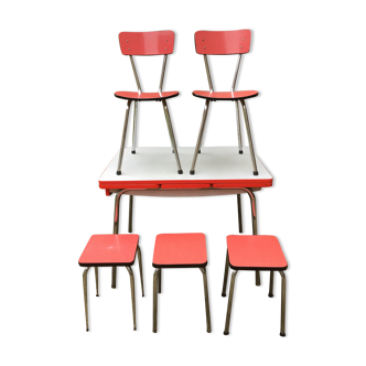 Ensemble Table & Chaises & Tabourets de cuisine en Formica