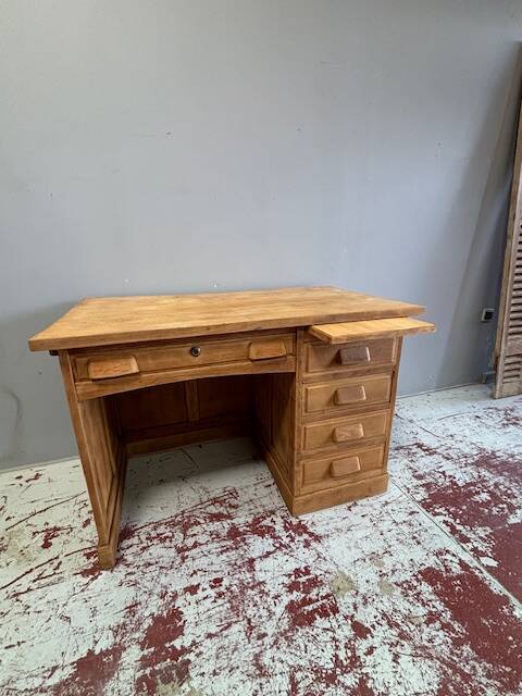 1950s oak veneer desk