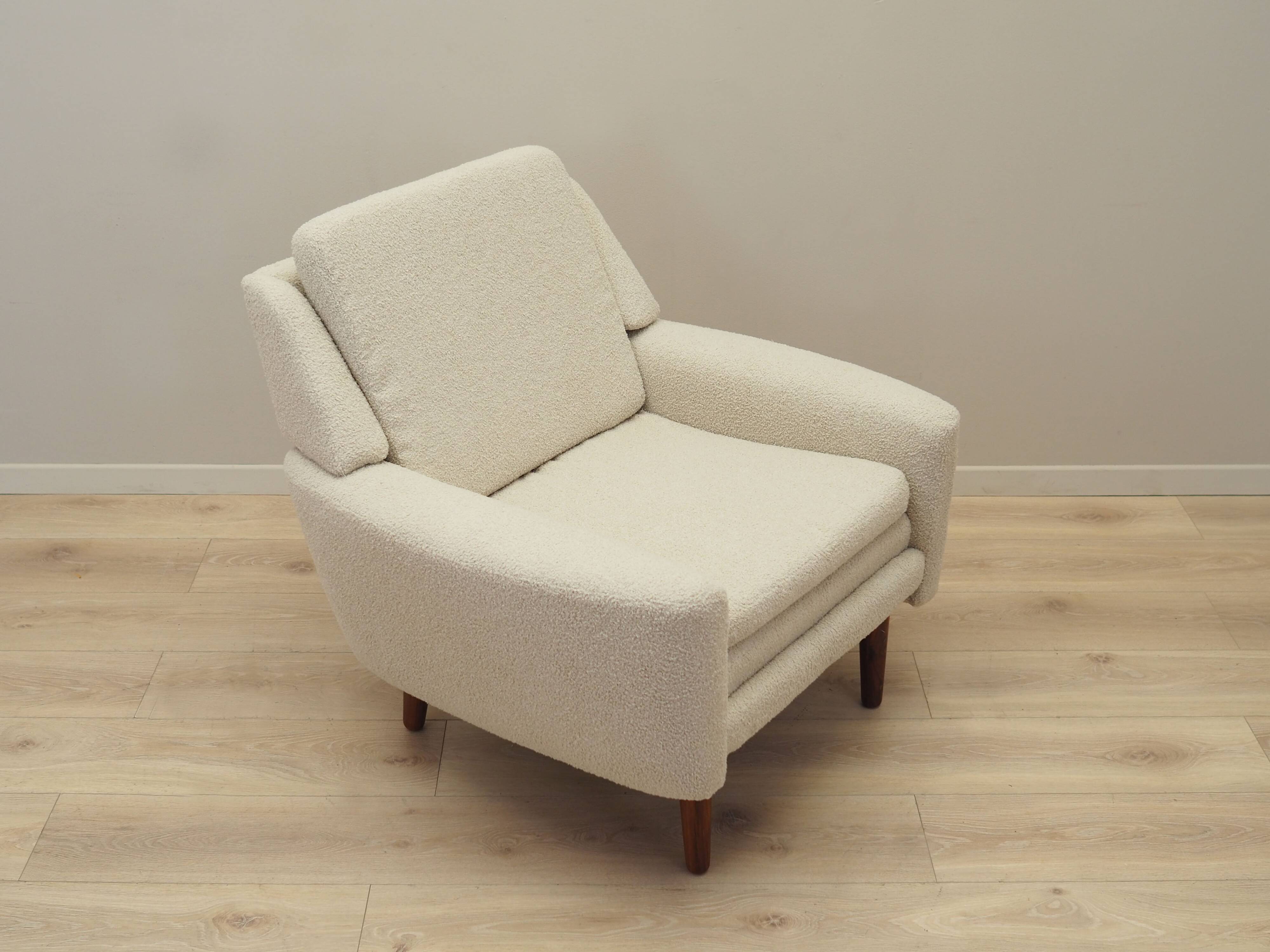 Cream armchair, Danish design, 1970s, production: Denmark