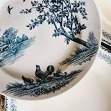 Lot de 6 assiettes plates en terre de fer Boulenger et Samaritaine coq canard