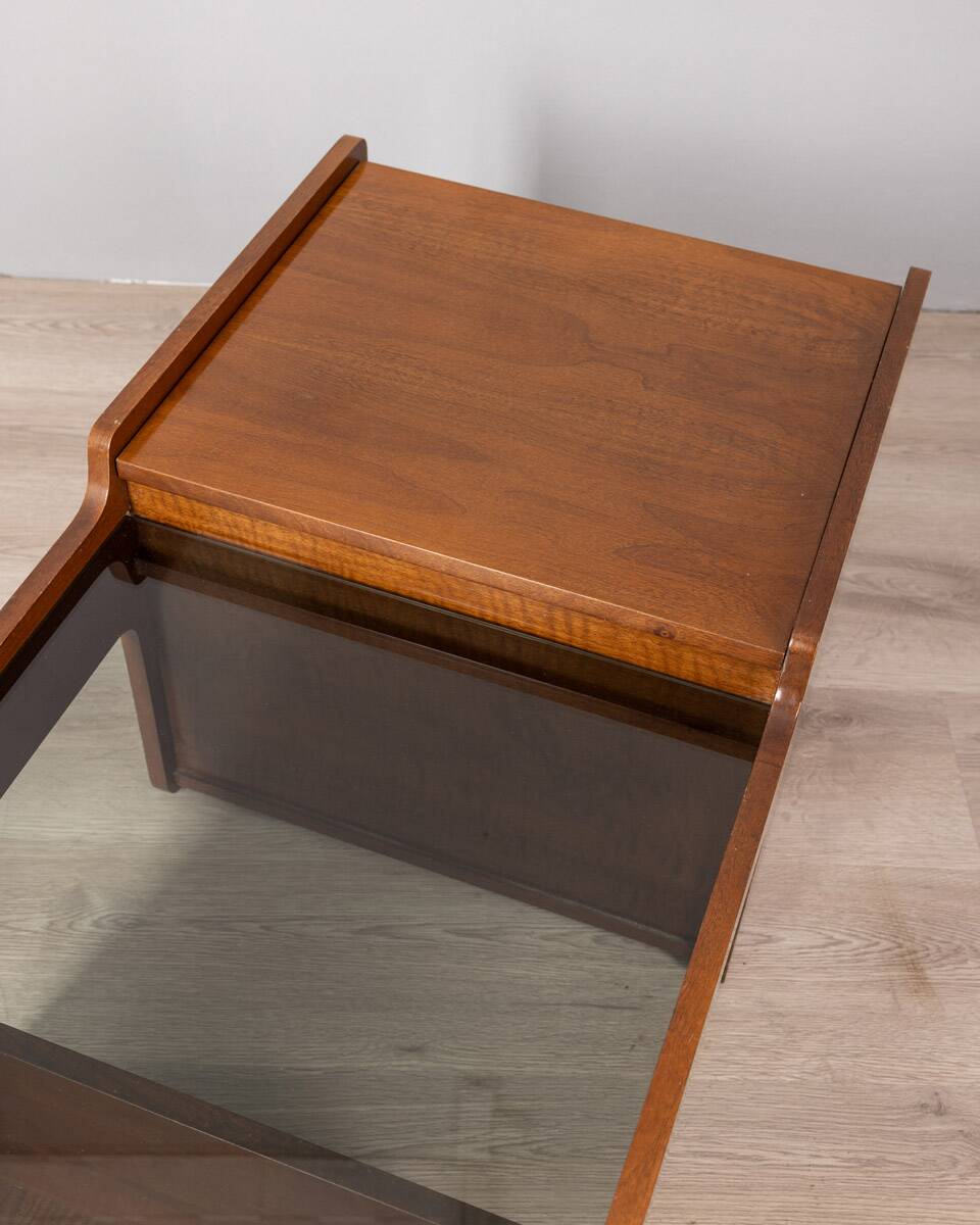 Vintage 70s wooden living room bar table Italian design
