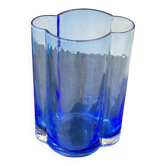 Mid century Murano Vase, Blue shaped Glass, 1960's