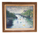 Oil on canvas by yann breiz (1923-2018). the port of brigneau, 1998.