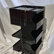 Édition précoce du chariot boby joe colombo bieffeplast noir 1970