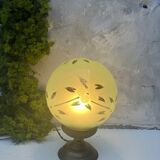 Globe table lamp in green opaline