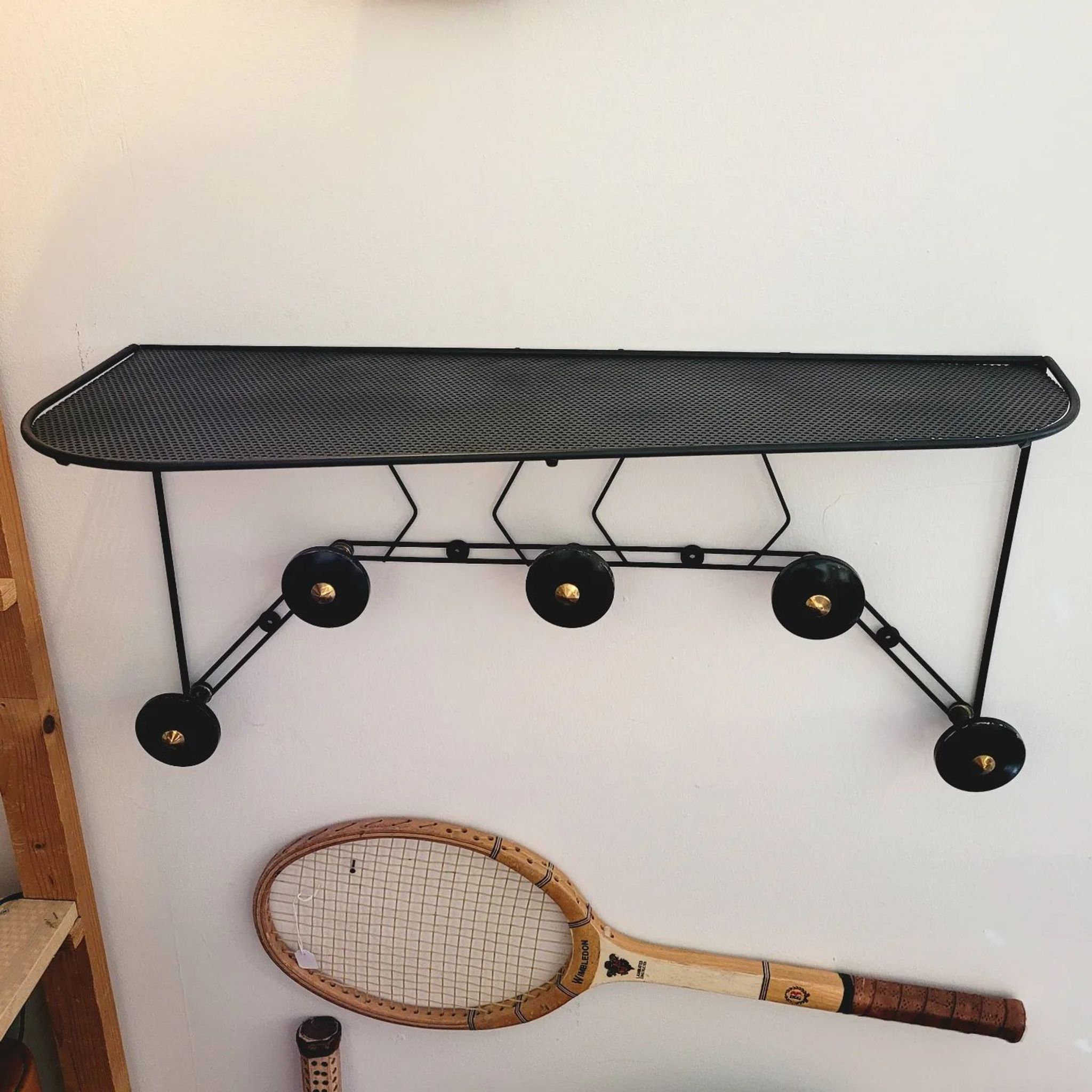 1950s wall-mounted coat rack