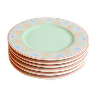 Set of 6 flat plates Pagnossin model Arizona