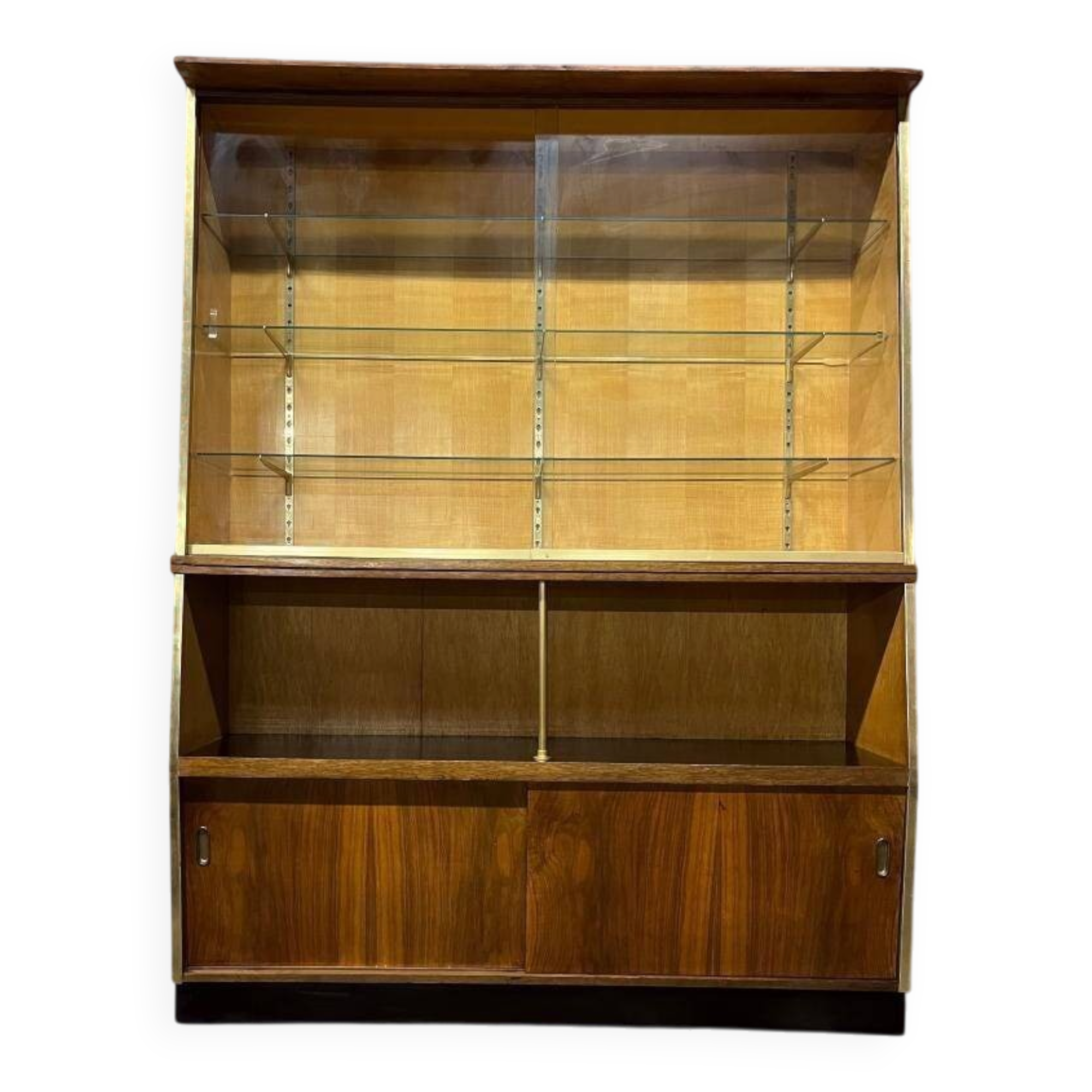 Vitrine vintage en bois XL haute / armoire murale / meuble