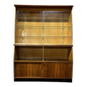 Vitrine vintage en bois XL haute / armoire murale / meuble