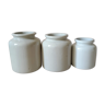 Set of 3 enamelled stoneware mustard pots