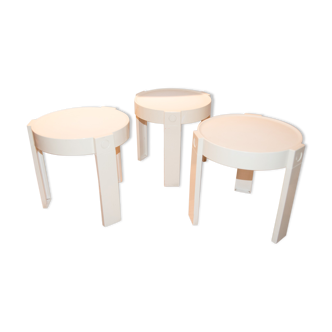 Set of 3 pull out tables jiggle design Holland 70