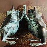 Vase bronze grenouille