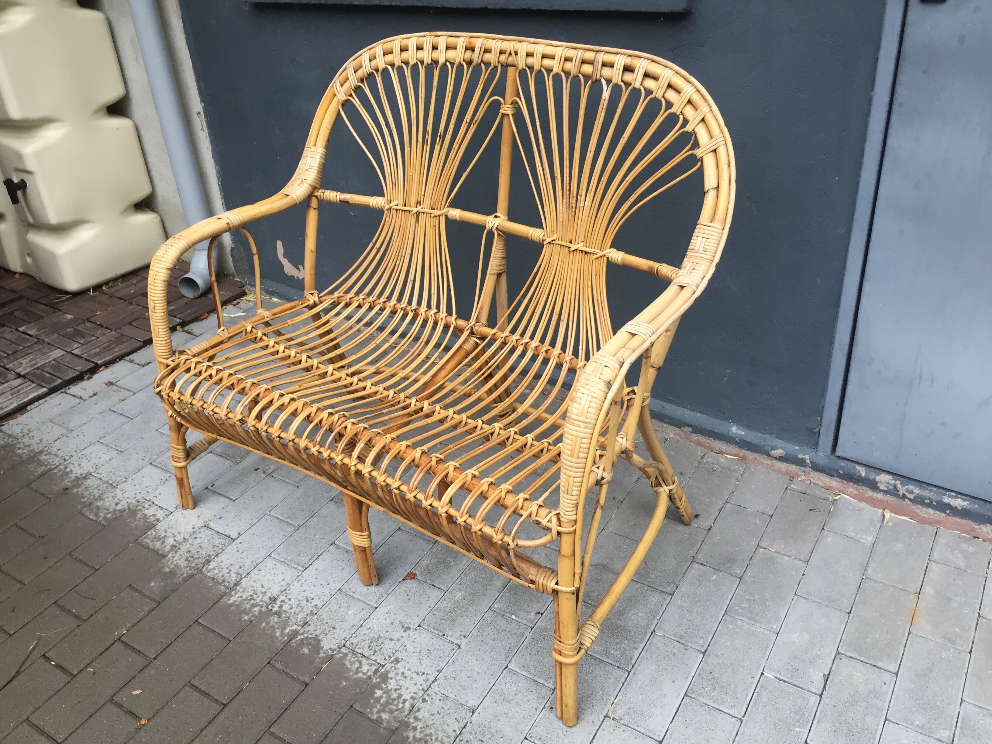 Seat rattan and bamboo vintage