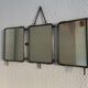 Miroir vintage 1910 triptyque barbier Art Déco armée - 24 x 51 cm