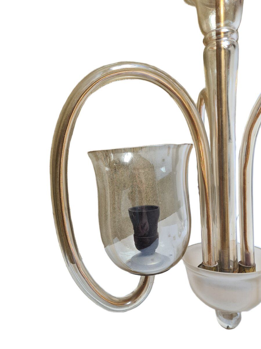 Art Deco glass style chandelier, former Czechoslovakia, 1930s