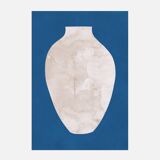 Art print. Vase on blue background. (50x70cm)