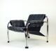Lounge Chair By Viliam Chlebo In Chrome And Leatherette, Kodreta 1980s
