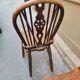 Pair of vintage Windsor chairs in solid elm