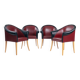 Sinan Armchairs in Leather and Beech Wood