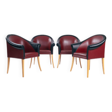 Sinan Armchairs in Leather and Beech Wood