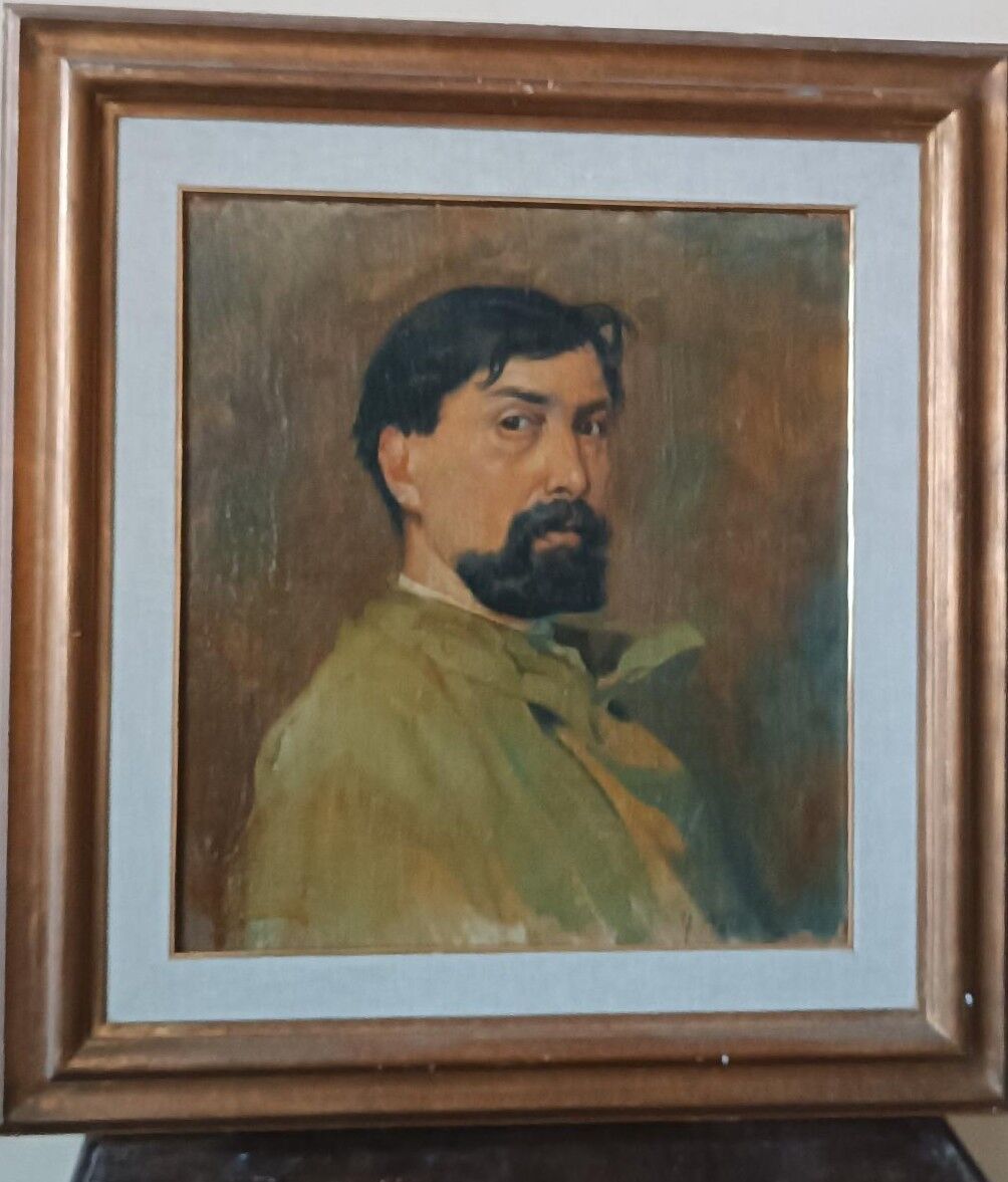 Oil portrait on canvas from the 1920s - painted on the back - Giuseppe Torelli (1881 -1959)