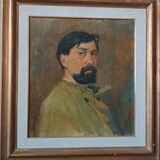 Oil portrait on canvas from the 1920s - painted on the back - Giuseppe Torelli (1881 -1959)