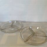 Paire d’anciens serviteurs verre épais moulé