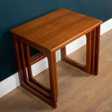 Retro teak 1960s set of 3 nesting coffee tables