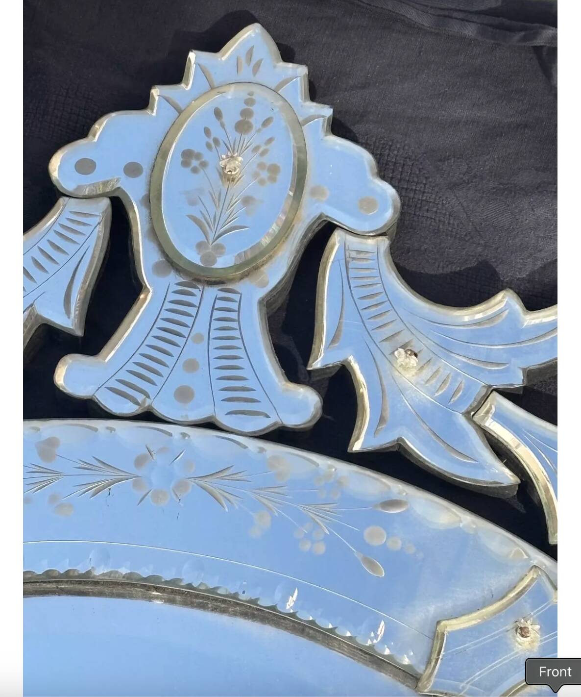 Miroir Vénitien, verre de Murano 1950