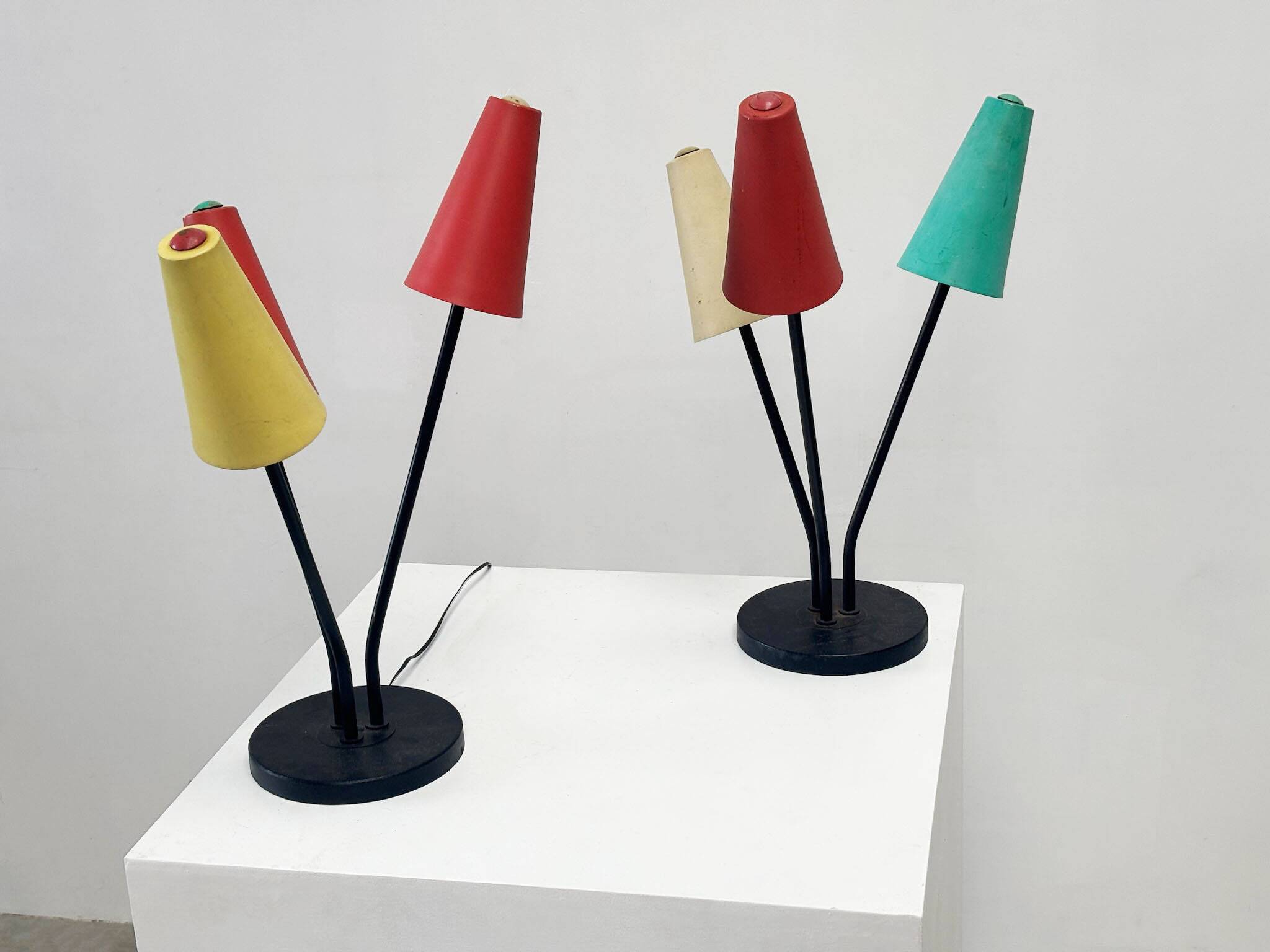 Set of two colorful table lamps