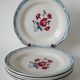Set of 6 Digoin Sarreguemines flat plates model Nina Rosa 1950