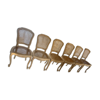 6  chaises cannées dé style Régence