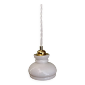 Vintage lampshade pendant light in white opaline